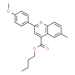 ChemSpider 2D Image | Butyl 2-(4-methoxyphenyl)-6-methyl-4-quinolinecarboxylate | C22H23NO3