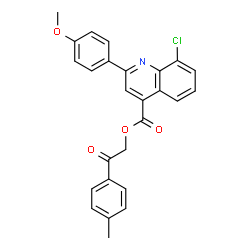 ChemSpider 2D Image | 2-(4-Methylphenyl)-2-oxoethyl 8-chloro-2-(4-methoxyphenyl)-4-quinolinecarboxylate | C26H20ClNO4
