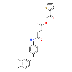 ChemSpider 2D Image | 2-Oxo-2-(2-thienyl)ethyl 4-{[4-(3,4-dimethylphenoxy)phenyl]amino}-4-oxobutanoate | C24H23NO5S