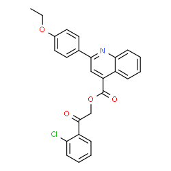 ChemSpider 2D Image | 2-(2-Chlorophenyl)-2-oxoethyl 2-(4-ethoxyphenyl)-4-quinolinecarboxylate | C26H20ClNO4
