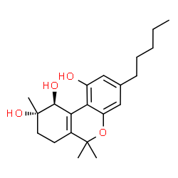ChemSpider 2D Image | (9S,10S)-6,6,9-Trimethyl-3-pentyl-7,8,9,10-tetrahydro-6H-benzo[c]chromene-1,9,10-triol | C21H30O4