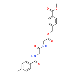 ChemSpider 2D Image | 4-(Methoxycarbonyl)benzyl N-(4-methylbenzoyl)glycylglycinate | C21H22N2O6