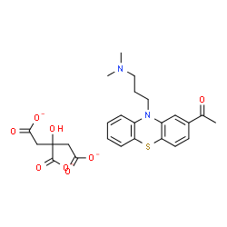 ChemSpider 2D Image | 1-[10-(3-dimethylaminopropyl)phenothiazin-2-yl]ethanone citrate | C25H27N2O8S