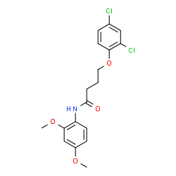 ChemSpider 2D Image | 4-(2,4-Dichlorophenoxy)-N-(2,4-dimethoxyphenyl)butanamide | C18H19Cl2NO4