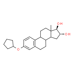 ChemSpider 2D Image | (16alpha,17beta)-3-(Cyclopentyloxy)estra-1,3,5(10)-triene-16,17-diol | C23H32O3