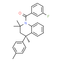 ChemSpider 2D Image | (3-Fluorophenyl)[(4R)-2,2,4-trimethyl-4-(4-methylphenyl)-3,4-dihydro-1(2H)-quinolinyl]methanone | C26H26FNO