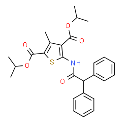 ChemSpider 2D Image | Diisopropyl 5-[(diphenylacetyl)amino]-3-methyl-2,4-thiophenedicarboxylate | C27H29NO5S