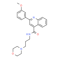 ChemSpider 2D Image | 2-(3-methoxyphenyl)-N-(3-morpholin-4-ylpropyl)quinoline-4-carboxamide | C24H27N3O3