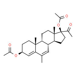 ChemSpider 2D Image | (3beta,9beta,17alpha)-6-Methyl-20-oxopregna-4,6-diene-3,17-diyl diacetate | C26H36O5