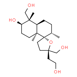 ChemSpider 2D Image | (2S,2'S,4a'R,5R,5'S,6'R,8a'S)-5-(2-Hydroxyethyl)-5,5'-bis(hydroxymethyl)-2',5',8a'-trimethyldecahydro-2'H,3H-spiro[furan-2,1'-naphthalen]-6'-ol | C20H36O5