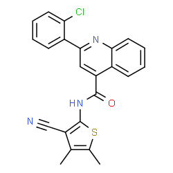 ChemSpider 2D Image | 2-(2-Chlorophenyl)-N-(3-cyano-4,5-dimethyl-2-thienyl)-4-quinolinecarboxamide | C23H16ClN3OS