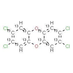 ChemSpider 2D Image | 2,3,7,8-Tetrachloro(~13~C_12_)oxanthrene | 13C12H4Cl4O2