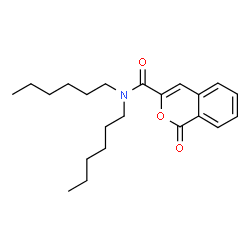 ChemSpider 2D Image | N,N-Dihexyl-1-oxo-1H-isochromene-3-carboxamide | C22H31NO3