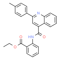 ChemSpider 2D Image | Ethyl 2-({[2-(4-methylphenyl)-4-quinolinyl]carbonyl}amino)benzoate | C26H22N2O3