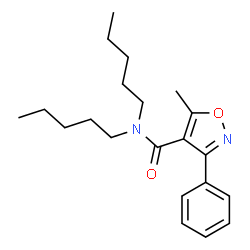 ChemSpider 2D Image | 5-methyl-N,N-dipentyl-3-phenylisoxazole-4-carboxamide | C21H30N2O2