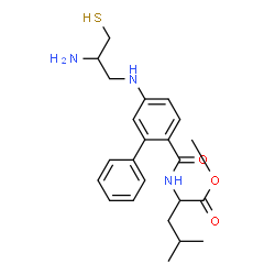 ChemSpider 2D Image | Methyl N-({5-[(2-amino-3-sulfanylpropyl)amino]-2-biphenylyl}carbonyl)leucinate | C23H31N3O3S