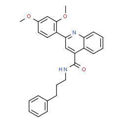 ChemSpider 2D Image | 2-(2,4-Dimethoxyphenyl)-N-(3-phenylpropyl)-4-quinolinecarboxamide | C27H26N2O3