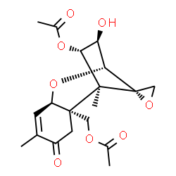 ChemSpider 2D Image | (3beta,4alpha)-3-Hydroxy-8-oxo-12,13-epoxytrichothec-9-ene-4,15-diyl diacetate | C19H24O8