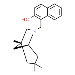 ChemSpider 2D Image | 1-{[(1R,5S)-1,3,3-Trimethyl-6-azabicyclo[3.2.1]oct-6-yl]methyl}-2-naphthol | C21H27NO