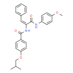 ChemSpider 2D Image | 4-Isobutoxy-N-{(1E)-3-[(4-methoxyphenyl)amino]-3-oxo-1-phenyl-1-propen-2-yl}benzamide | C27H28N2O4