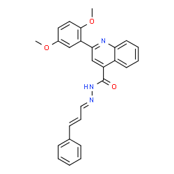 ChemSpider 2D Image | 2-(2,5-Dimethoxyphenyl)-N'-[(1E,2E)-3-phenyl-2-propen-1-ylidene]-4-quinolinecarbohydrazide | C27H23N3O3