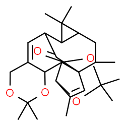 ChemSpider 2D Image | 3,6,6,11,11,18,18,21-Octamethyl-5,7,10,12-tetraoxahexacyclo[14.5.1.0~1,8~.0~4,8~.0~9,14~.0~17,19~]docosa-2,14-dien-22-one | C26H36O5