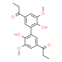 ChemSpider 2D Image | 1,1'-(6,6'-Dihydroxy-5,5'-dimethoxy-3,3'-biphenyldiyl)di(1-propanone) | C20H22O6