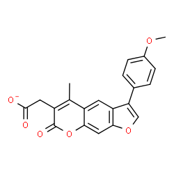 ChemSpider 2D Image | [3-(4-Methoxyphenyl)-5-methyl-7-oxo-7H-furo[3,2-g]chromen-6-yl]acetate | C21H15O6
