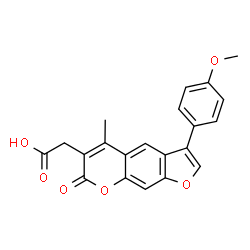 ChemSpider 2D Image | [3-(4-Methoxyphenyl)-5-methyl-7-oxo-7H-furo[3,2-g]chromen-6-yl]acetic acid | C21H16O6