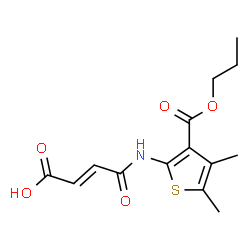ChemSpider 2D Image | (2E)-4-{[4,5-Dimethyl-3-(propoxycarbonyl)-2-thienyl]amino}-4-oxo-2-butenoic acid | C14H17NO5S
