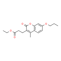 ChemSpider 2D Image | Ethyl 3-(4-methyl-2-oxo-7-propoxy-2H-chromen-3-yl)propanoate | C18H22O5