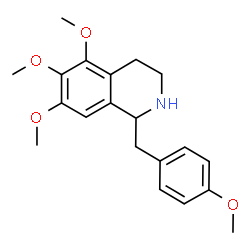 ChemSpider 2D Image | 5,6,7-Trimethoxy-1-(4-methoxybenzyl)-1,2,3,4-tetrahydroisoquinoline | C20H25NO4