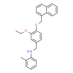 ChemSpider 2D Image | N-[3-Ethoxy-4-(1-naphthylmethoxy)benzyl]-2-methylaniline | C27H27NO2