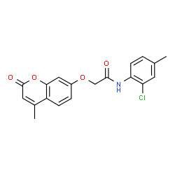 ChemSpider 2D Image | N-(2-Chloro-4-methylphenyl)-2-[(4-methyl-2-oxo-2H-chromen-7-yl)oxy]acetamide | C19H16ClNO4