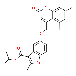ChemSpider 2D Image | Isopropyl 5-[(5,7-dimethyl-2-oxo-2H-chromen-4-yl)methoxy]-2-methyl-1-benzofuran-3-carboxylate | C25H24O6