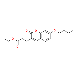 ChemSpider 2D Image | Ethyl 3-(7-butoxy-4-methyl-2-oxo-2H-chromen-3-yl)propanoate | C19H24O5