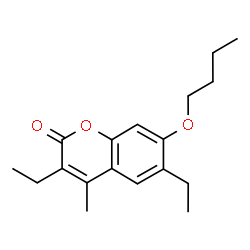 ChemSpider 2D Image | 7-butoxy-3,6-diethyl-4-methylchromen-2-one | C18H24O3