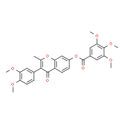 ChemSpider 2D Image | 3-(3,4-Dimethoxyphenyl)-2-methyl-4-oxo-4H-chromen-7-yl 3,4,5-trimethoxybenzoate | C28H26O9