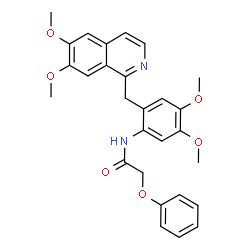ChemSpider 2D Image | N-{2-[(6,7-Dimethoxy-1-isoquinolinyl)methyl]-4,5-dimethoxyphenyl}-2-phenoxyacetamide | C28H28N2O6