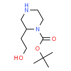 ChemSpider 2D Image | tert-butyl 2-(2-hydroxyethyl)piperazine-1-carboxylate | C11H22N2O3
