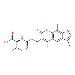 ChemSpider 2D Image | N-[3-(3,5,9-Trimethyl-7-oxo-7H-furo[3,2-g]chromen-6-yl)propanoyl]-L-valine | C22H25NO6