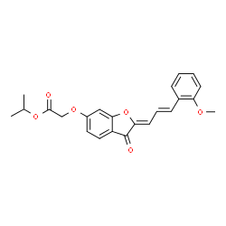 ChemSpider 2D Image | Isopropyl ({(2Z)-2-[(2E)-3-(2-methoxyphenyl)-2-propen-1-ylidene]-3-oxo-2,3-dihydro-1-benzofuran-6-yl}oxy)acetate | C23H22O6