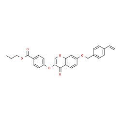 ChemSpider 2D Image | Propyl 4-({4-oxo-7-[(4-vinylbenzyl)oxy]-4H-chromen-3-yl}oxy)benzoate | C28H24O6