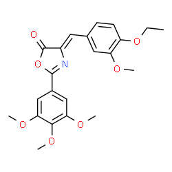 ChemSpider 2D Image | (4Z)-4-(4-Ethoxy-3-methoxybenzylidene)-2-(3,4,5-trimethoxyphenyl)-1,3-oxazol-5(4H)-one | C22H23NO7