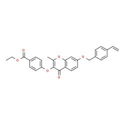 ChemSpider 2D Image | Ethyl 4-({2-methyl-4-oxo-7-[(4-vinylbenzyl)oxy]-4H-chromen-3-yl}oxy)benzoate | C28H24O6