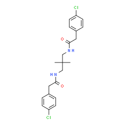 ChemSpider 2D Image | N,N'-(2,2-Dimethyl-1,3-propanediyl)bis[2-(4-chlorophenyl)acetamide] | C21H24Cl2N2O2