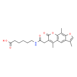 ChemSpider 2D Image | 6-{[(3,5,9-Trimethyl-7-oxo-7H-furo[3,2-g]chromen-6-yl)acetyl]amino}hexanoic acid | C22H25NO6