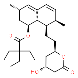 ChemSpider 2D Image | (1S,3S,7R,8R,8aS)-8-{2-[(2R,4R)-4-Hydroxy-6-oxotetrahydro-2H-pyran-2-yl]ethyl}-3,7-dimethyl-1,2,3,7,8,8a-hexahydro-1-naphthalenyl 2,2-diethylbutanoate | C27H42O5