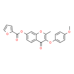 ChemSpider 2D Image | 3-(4-Methoxyphenoxy)-2-methyl-4-oxo-4H-chromen-7-yl 2-furoate | C22H16O7