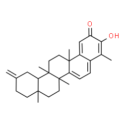 ChemSpider 2D Image | 3-Hydroxy-4,6b,8a,12b,14a-pentamethyl-11-methylene-7,8,8a,9,10,11,12,12a,12b,13,14,14a-dodecahydro-2(6bH)-picenone | C28H36O2
